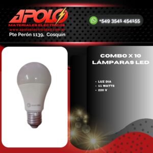Combo x10 Lamparas LED 11W luz dia