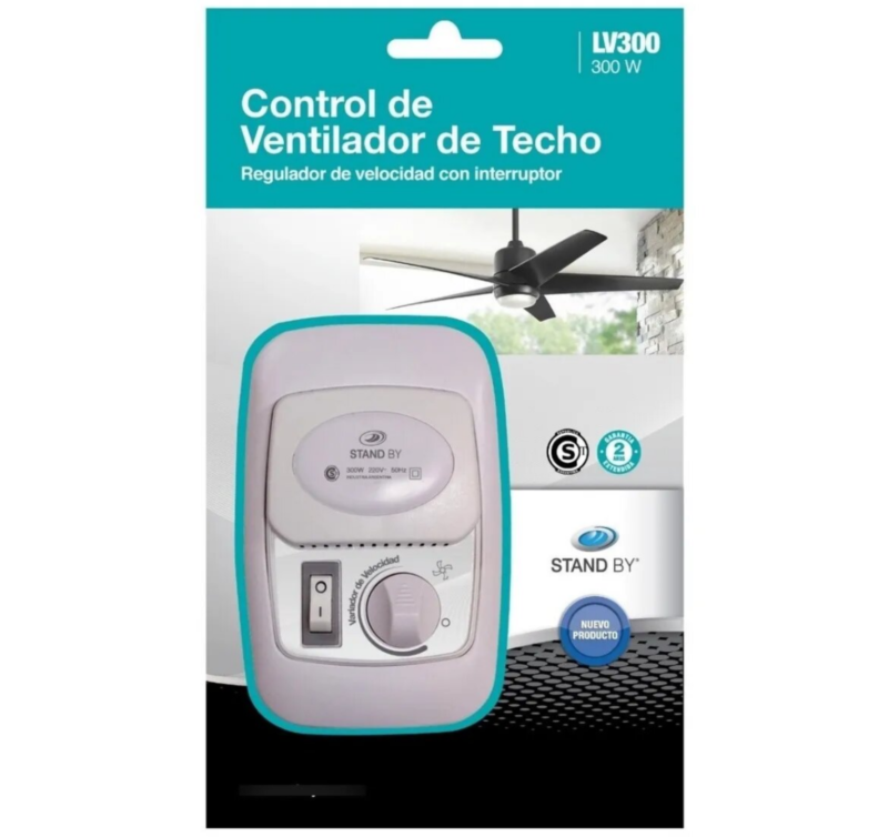 Regulador de velocidad para ventilador techo + interruptor de luz