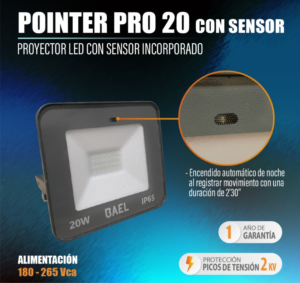 Proyector c/sensor incorporado 20W