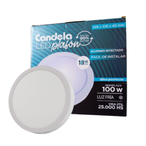 Plafón 18w redondo luz fría