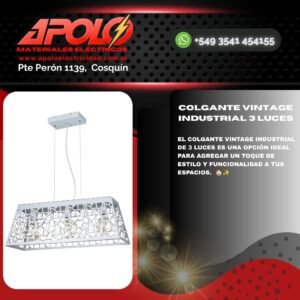 Colgante vintage industrial 3 luces