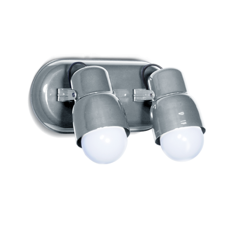 Spot 2 luces chapa base ovalada (blanco/gris) - Imagen 2