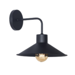 Aplique pared pantalla chapa eco con barral L NEGRO
