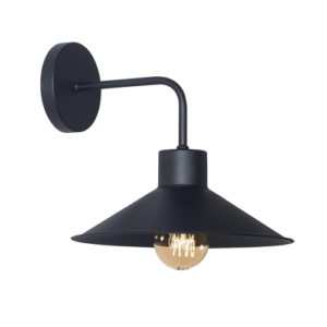 Aplique pared pantalla chapa eco con barral L NEGRO