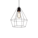 Colgante alambre 1 luz jaula diamante ø25cm