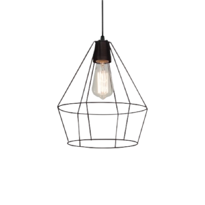 Colgante alambre 1 luz jaula diamante ø25cm