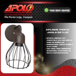 Aplique "PORTO" jaula de 1 luz