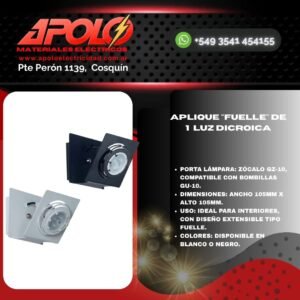 Aplique "FUELLE" de 1 luz dicroica