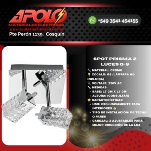 Spot Prisma 2 luces G-9