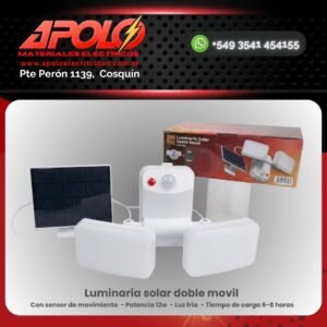 Luminaria solar doble móvil