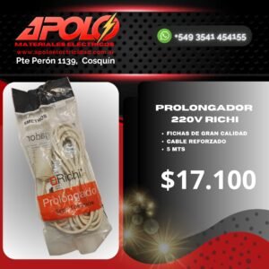 Prolongador RICHI 5 mts para 220v