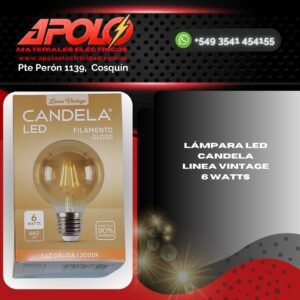 Lámpara LED Candela Vintage corta